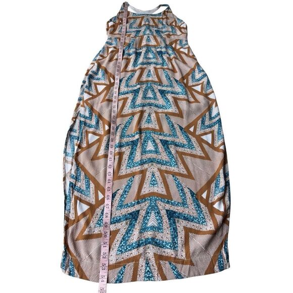 Free People Slubby Crinkle Serves You Right Printed Maxi Dress Size 8 - Picture 7 of 10